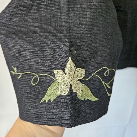 Relativity Linen Embroidered Frog closure‎ jacket size large - Picture 5 of 8
